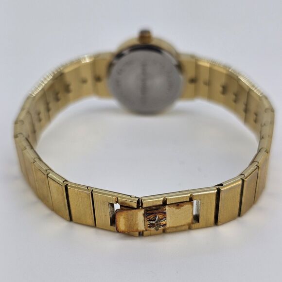 Hamilton Women's Watch 19MM Cream Dial Gold Case Bracelet 5.5" Wrist New Battery - Picture 7 of 11